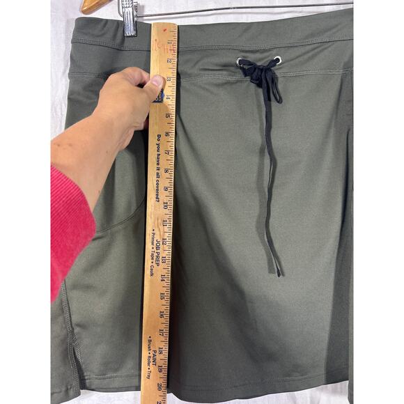 Sahalie Skort 1X Olive Green Long Shorts Skirt Pockets Drawstring - Picture 7 of 11